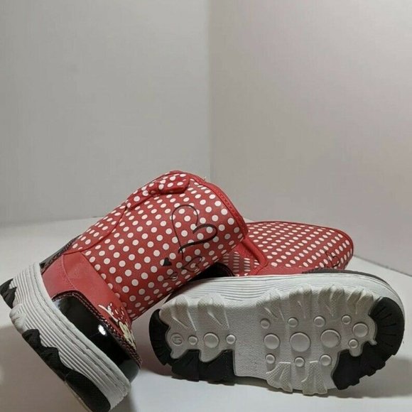 Disney Minnie Mouse Girls Winter Snow Boots  Size M 5/6 Red, polka dots - Picture 6 of 6